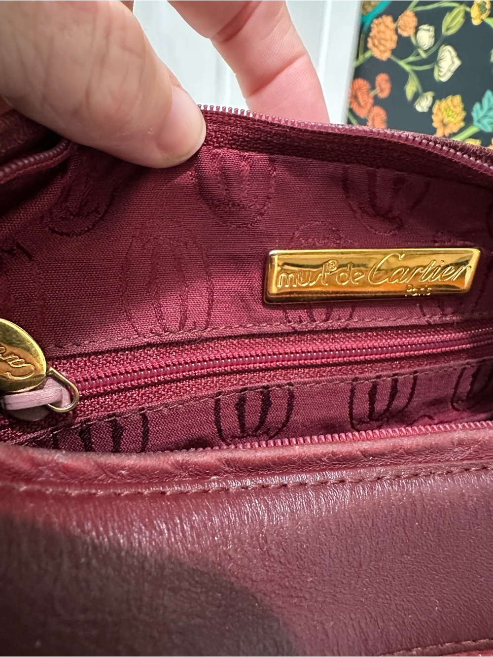Vintage Cartier Must Burgundy Leather Hobo Bag - Picture 14 of 14